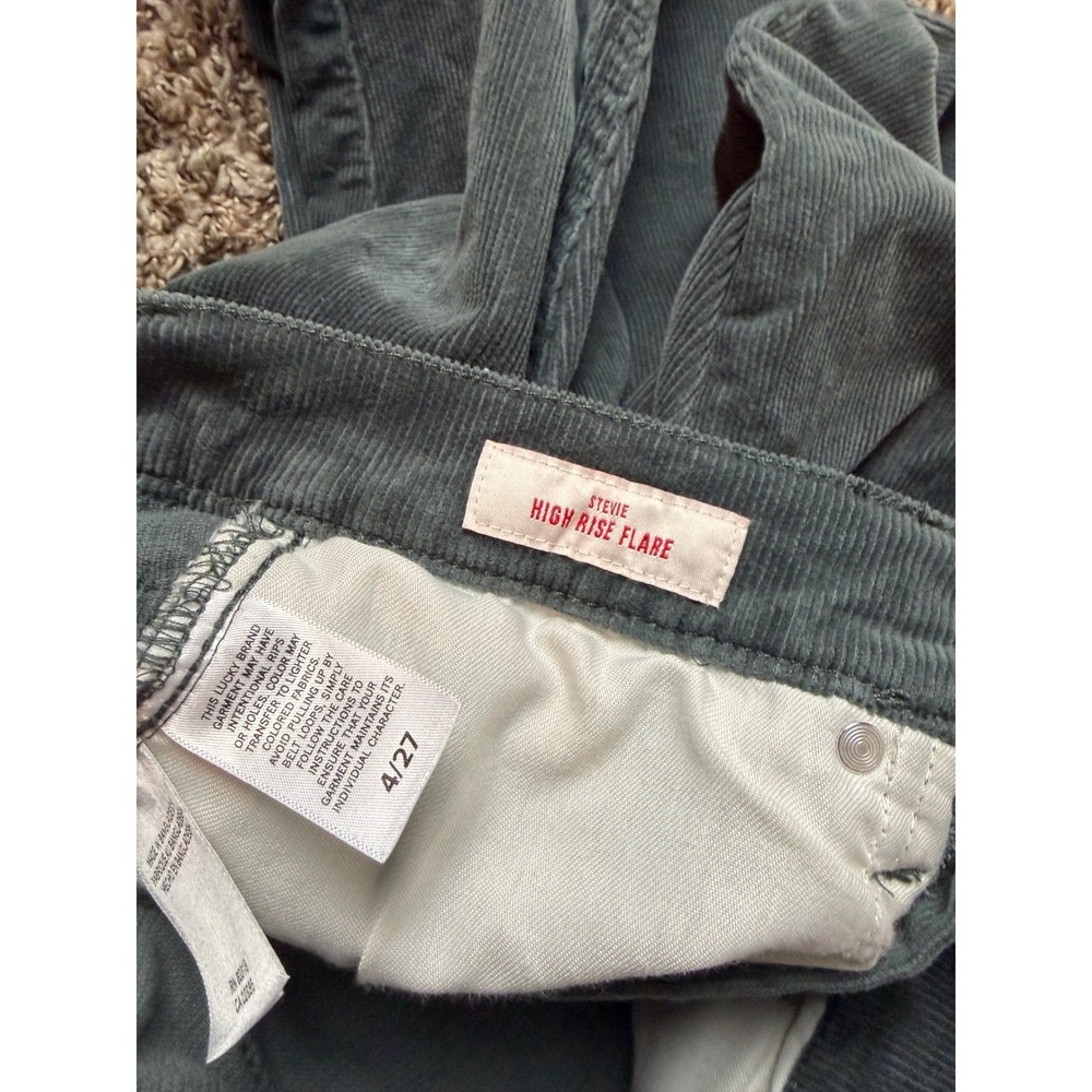 Lucky Brand Stevie High Rise Flare Corduroy Pants Teal Blue Womens 4/27 - Picture 5 of 7